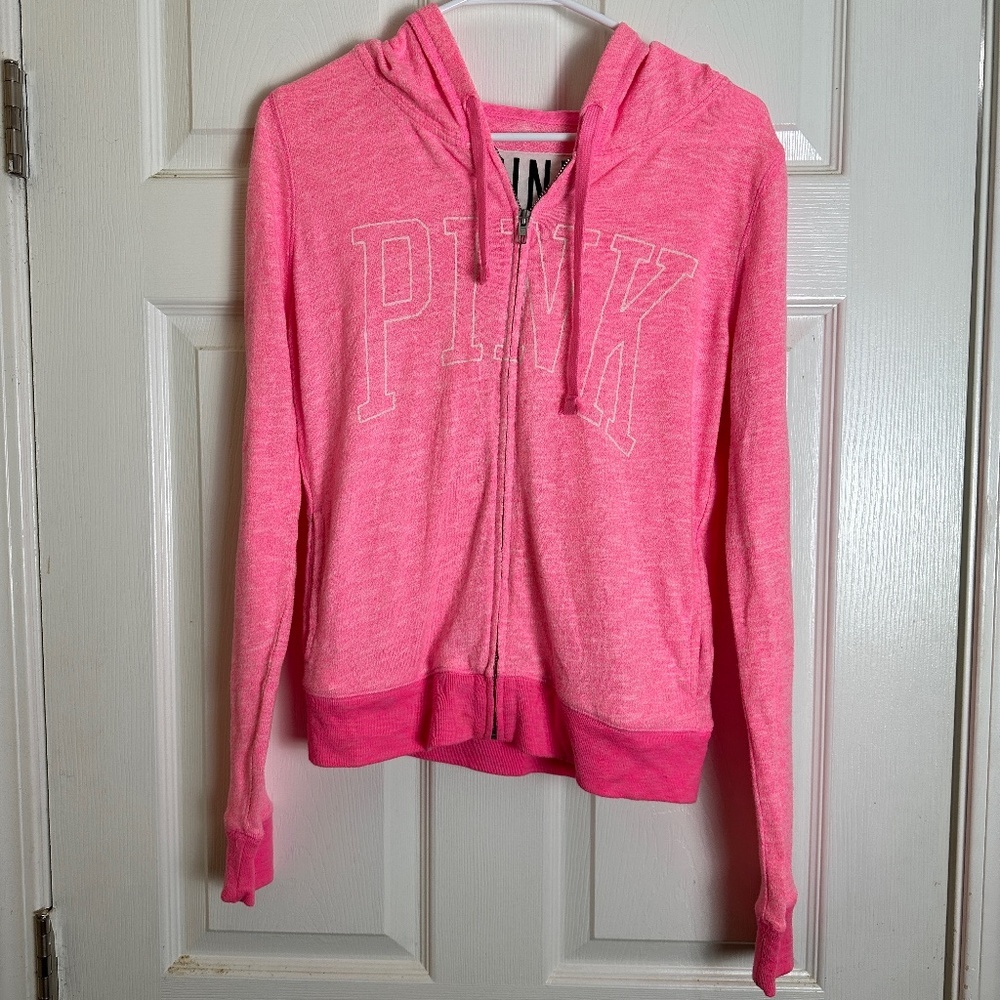 ! PINK Victoria's Secret Pink Y2K Preppy Zip Up Long Sleeve Jacket Women Size S